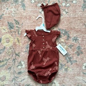 Carters Humminbird Bubble Romper + Bonnet